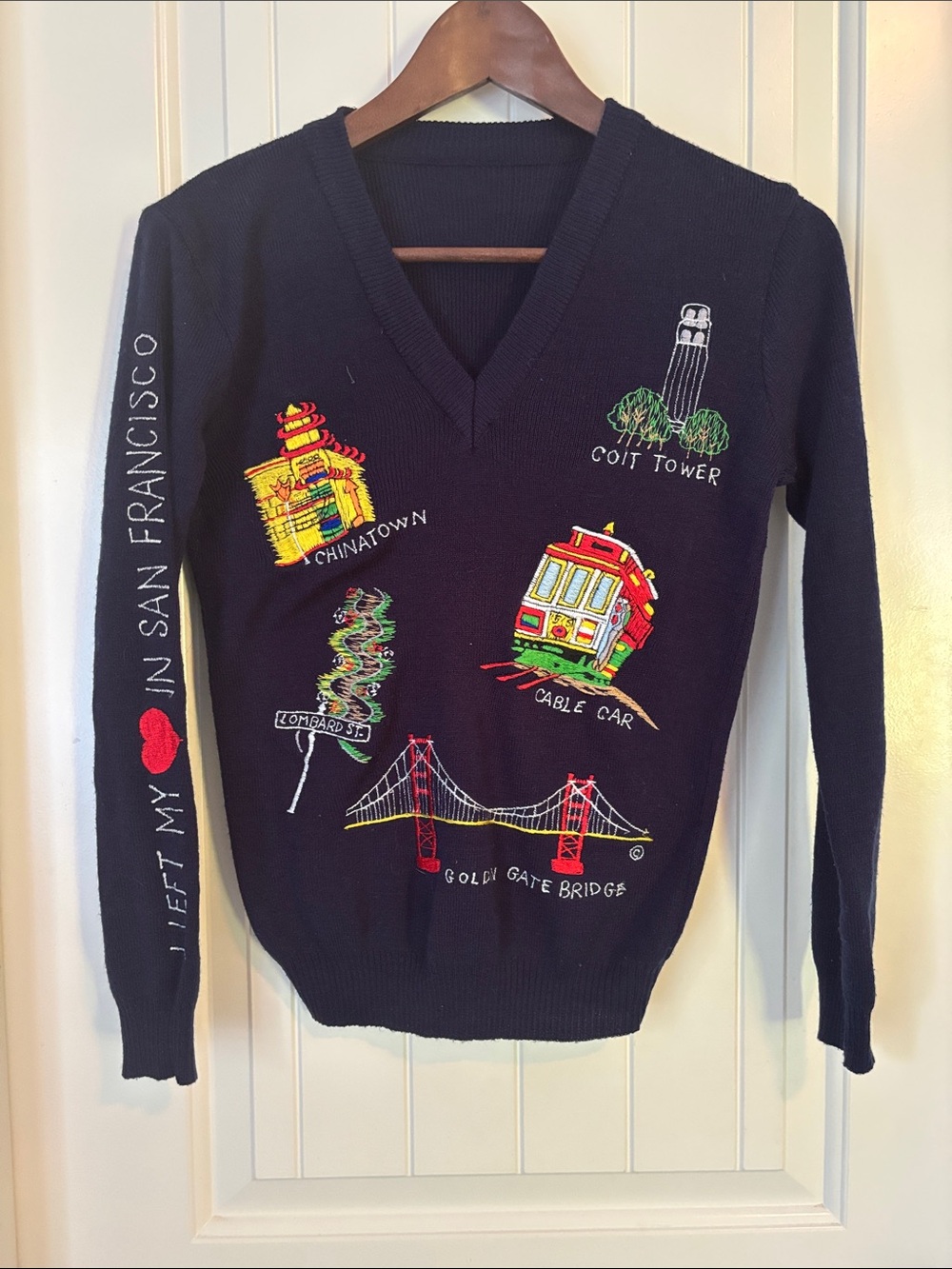 70s/80s vintage San Francisco souvenir embroidered sweater